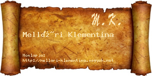 Mellári Klementina névjegykártya